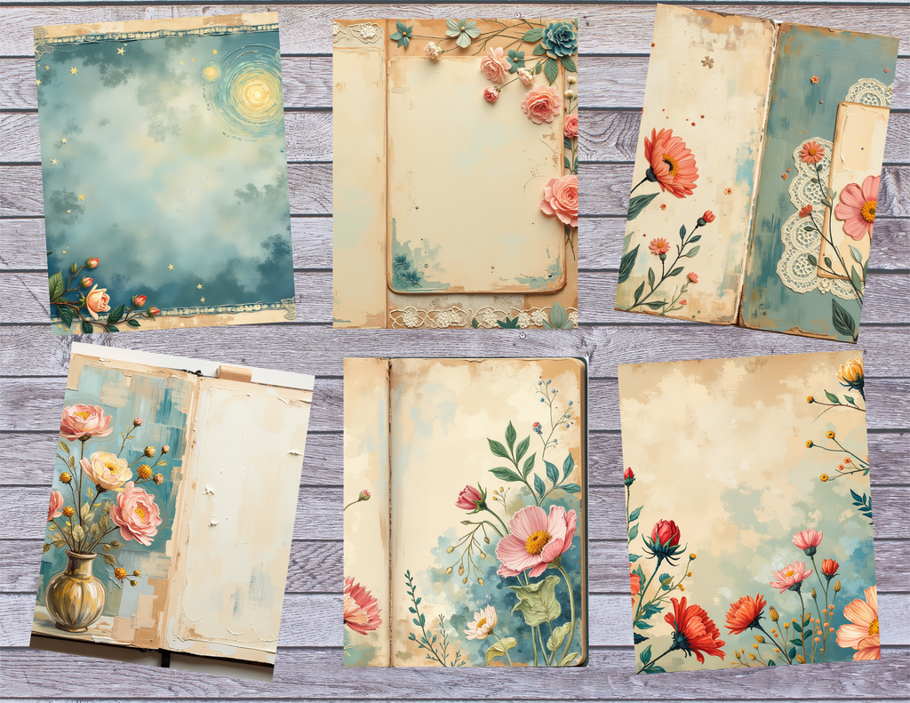 E’s Timeless In Teal Digital Download – 102 Page Journal & Ephemera Collection