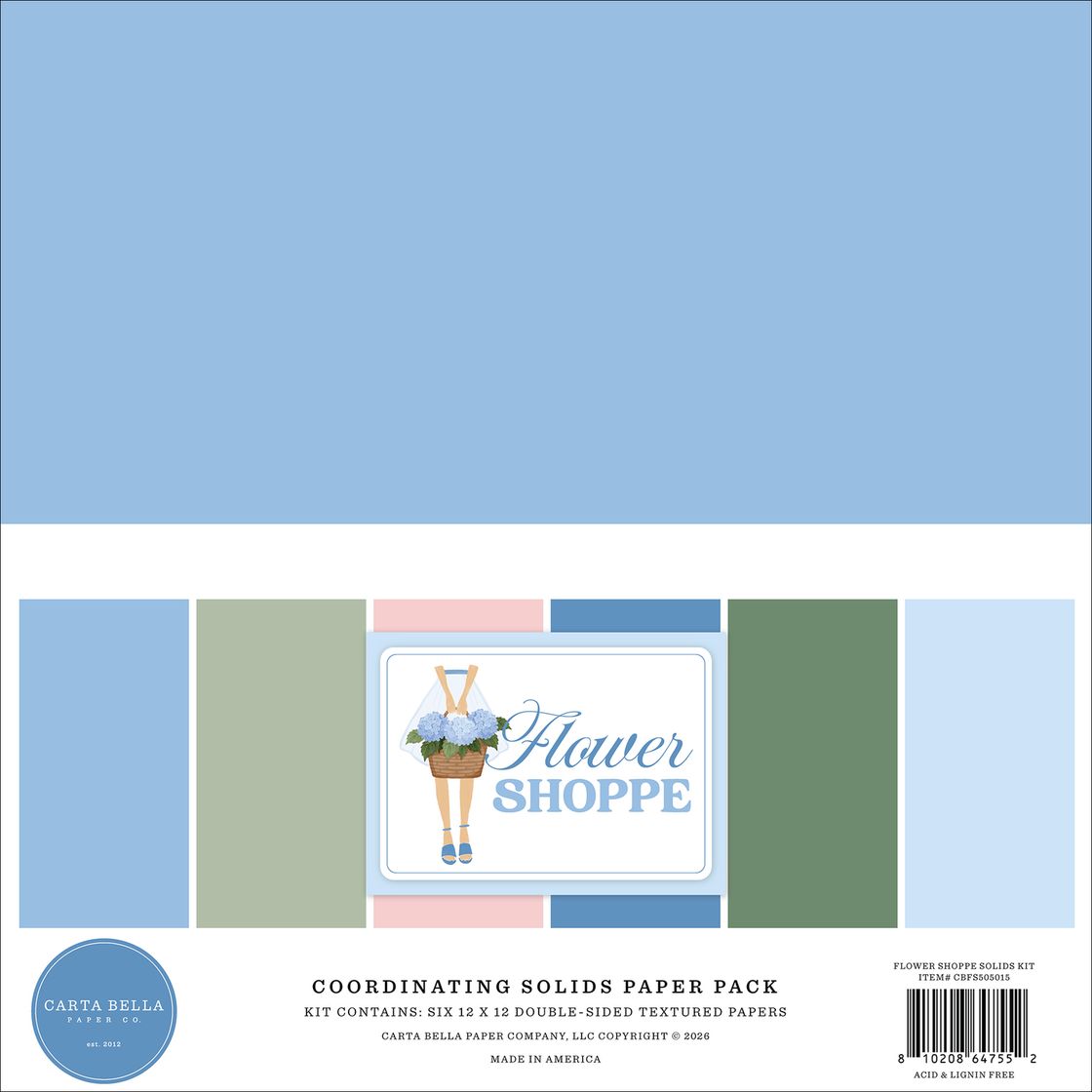 New Carta Bella Flower Shoppe Solids 6 pk - 12x12