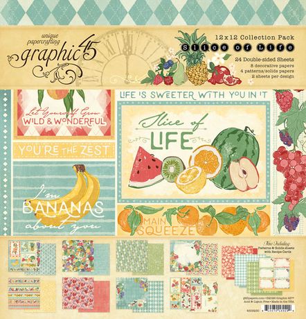 PREORDER New! Graphic 45 ~ Slice of Life 12x12 ~ 24 Double Sided Sheets