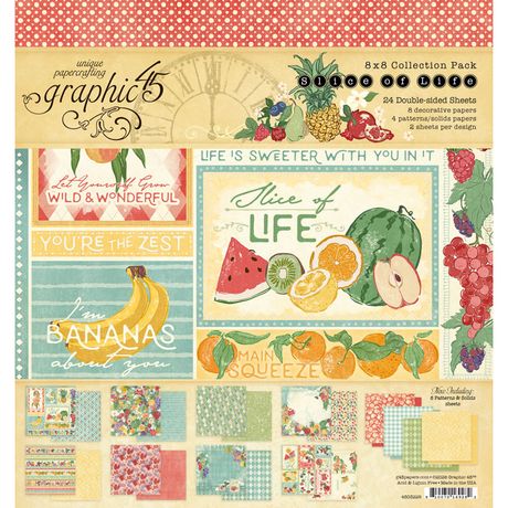 PREORDER New! Graphic 45 ~ Slice of Life 8x8 ~ 24 Double Sided Sheets