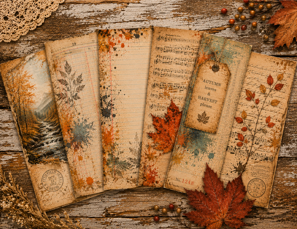 New! Autumn in the Ledger – 22 Page Vintage Fall Junk Journal Digital Collection