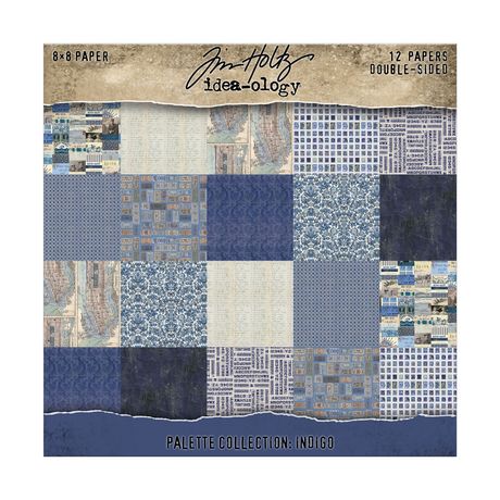 PREORDER New! Tim Holtz Idea-ology Double-Sided 8x8 Cardstock~ Palette Collection: Indigo