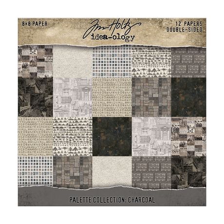 PREORDER New! Tim Holtz Idea-ology Double-Sided Cardstock 8x8 ~ Palette Collection: Charcoal