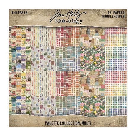 PREORDER New! Tim Holtz Idea-ology Double-Sided 8x8 Cardstock ~ Palette Collection: Multi