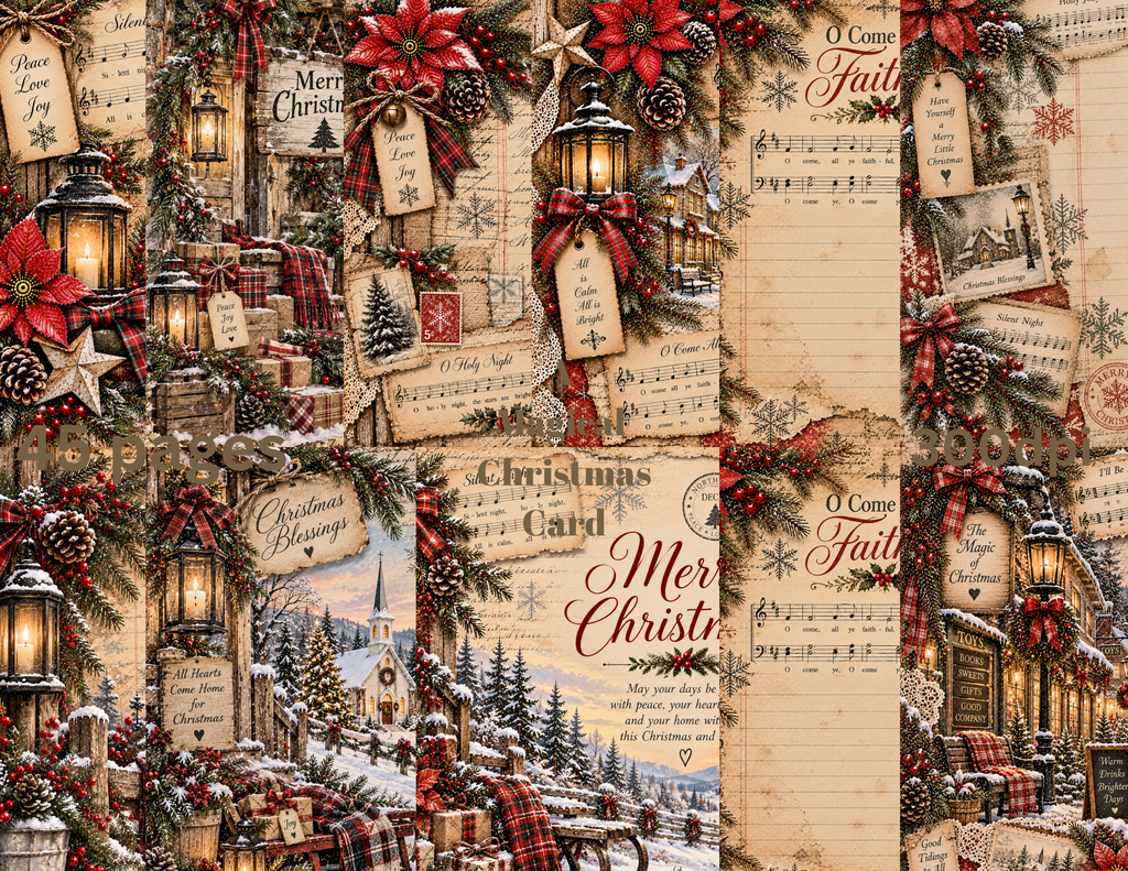 NEW! A Magical Christmas Card – Vintage Christmas Journal Kit by Elisha