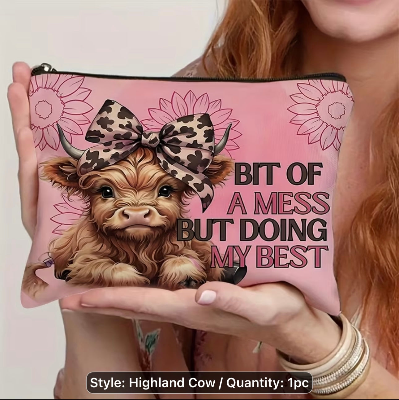 New! Spring Highland Cow Bag