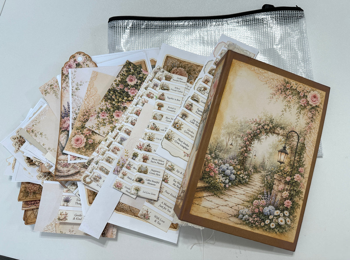 New! E's Virtual Retreat, Hard Cover, 3 Signature, Naked Journal with Paper & Ephemera Pack