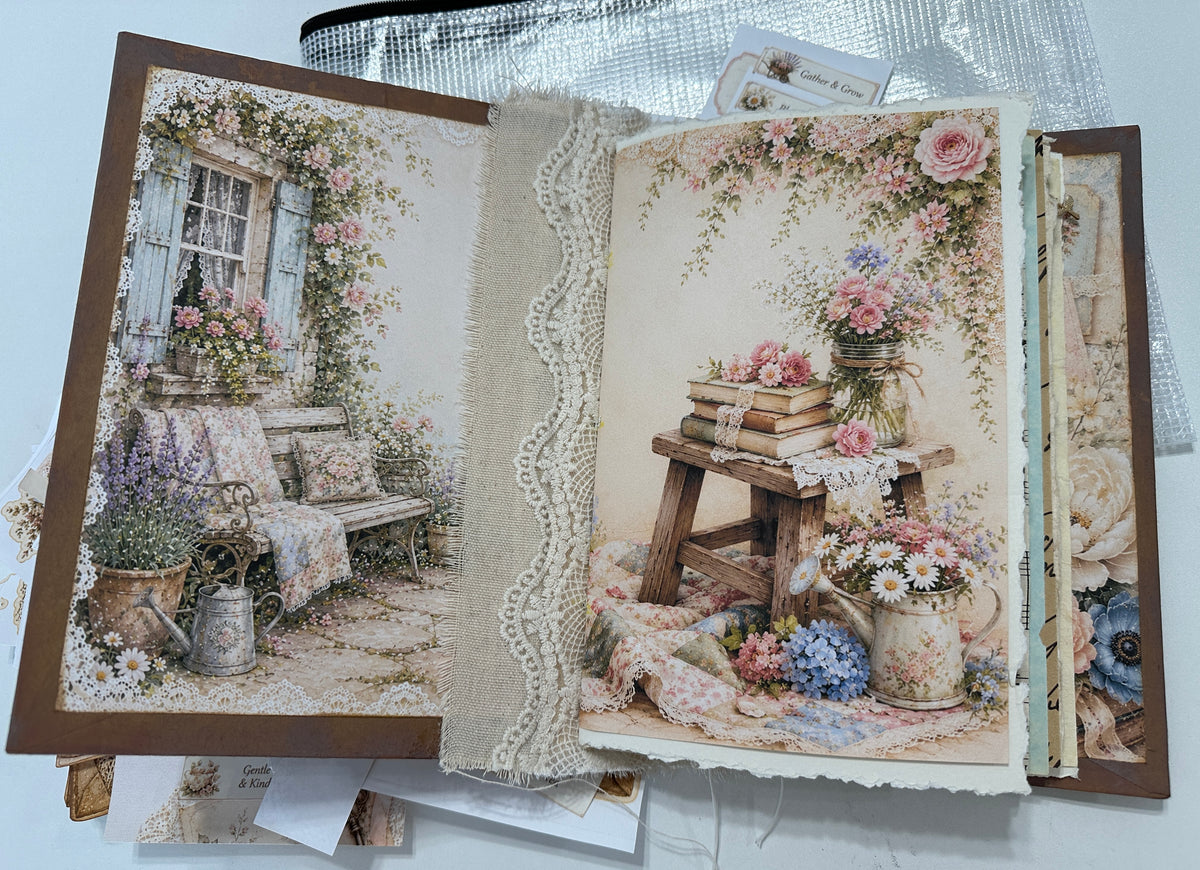 New! E's Virtual Retreat, Hard Cover, 3 Signature, Naked Journal with Paper & Ephemera Pack