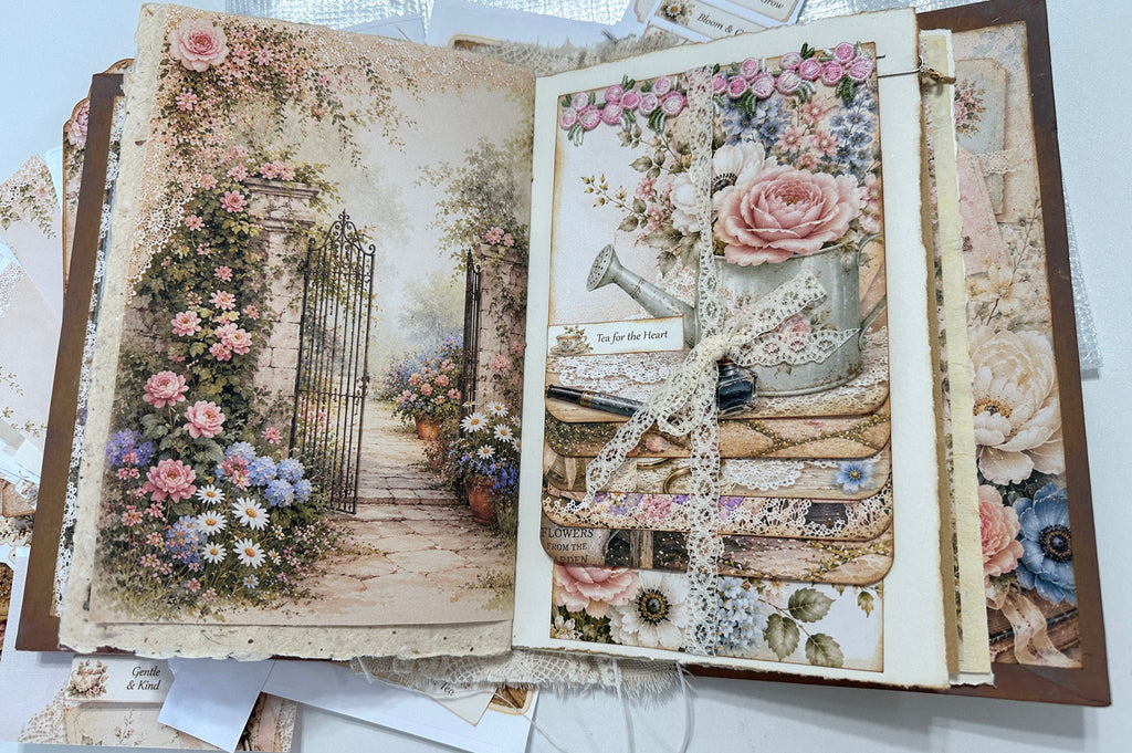 New! E's Virtual Retreat, Hard Cover, 3 Signature, Naked Journal with Paper & Ephemera Pack