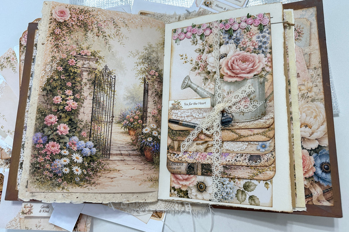 New! E's Virtual Retreat, Hard Cover, 3 Signature, Naked Journal with Paper & Ephemera Pack