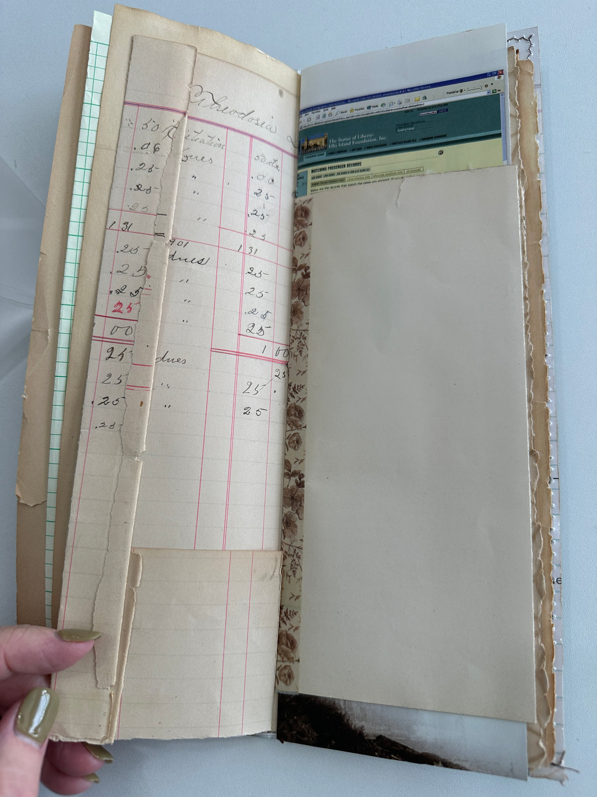 E's Destash Document Journal with Original documents and large pack of original vintage documents and embellishments