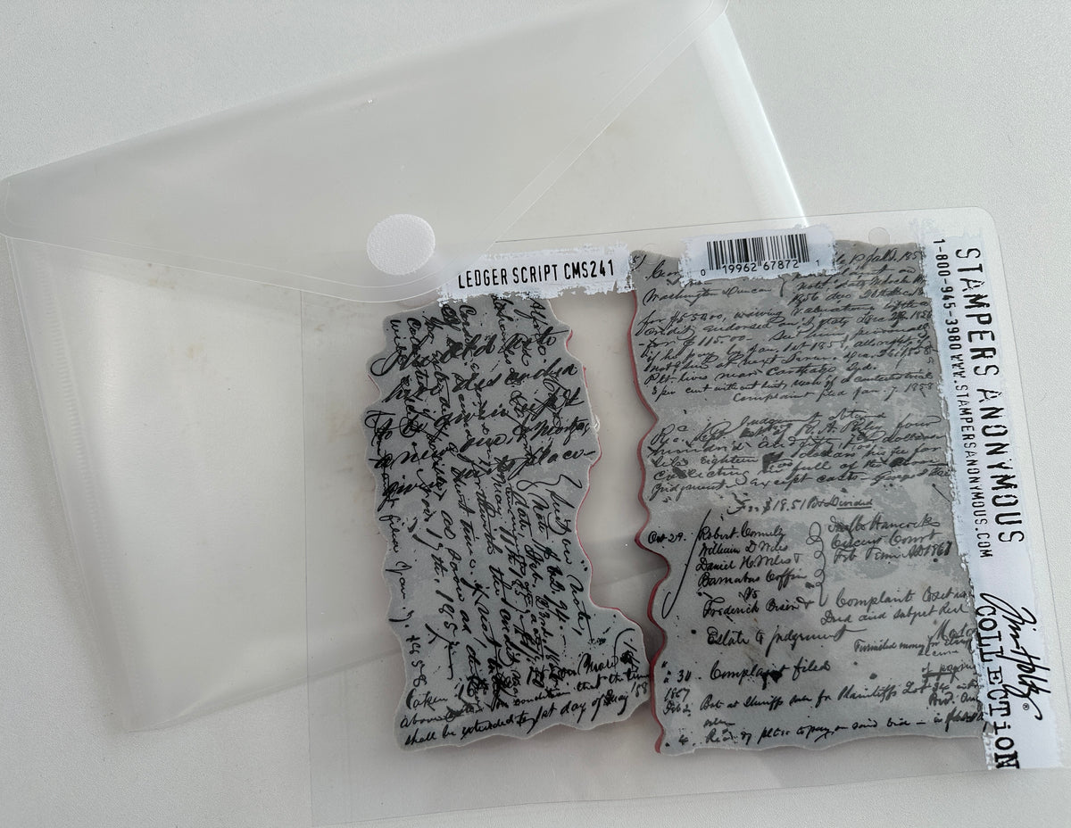 E's Destash - Stampers Anonymous Ledger Script SMS241  and the Storage Envelope Pouch