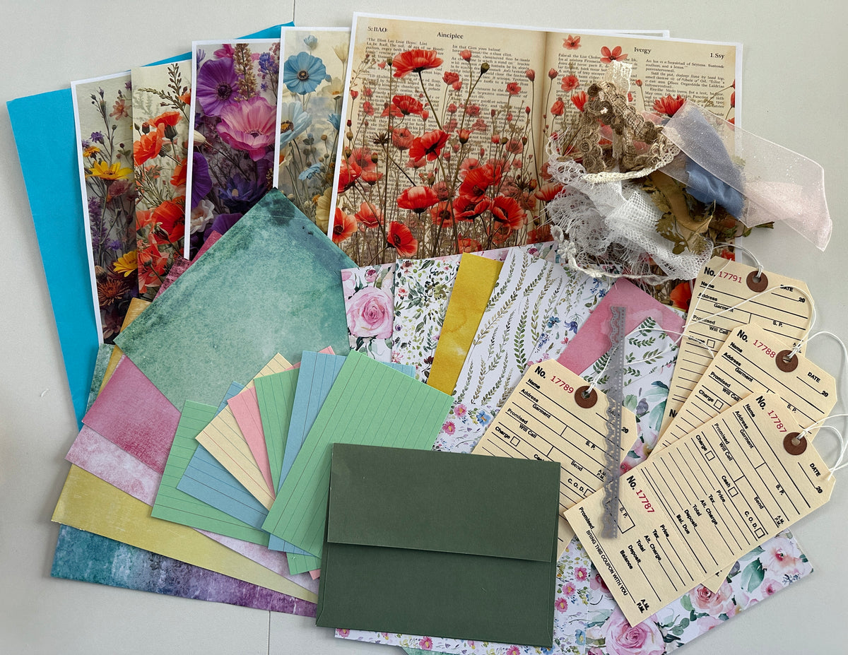 E's Destash - 3 mini journals with large finishing kit - 2 journals are accordion journals with a twist