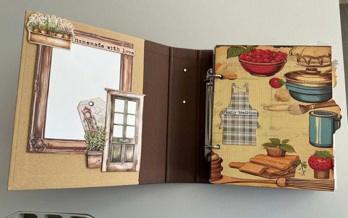 E's Destash - Recipe Journal with 33 or 66 front and back, pages and many pockets, recipe cards, etc