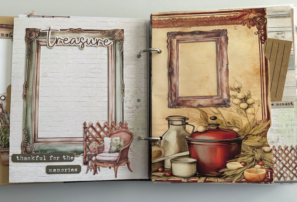 E's Destash - Recipe Journal with 33 or 66 front and back, pages and many pockets, recipe cards, etc