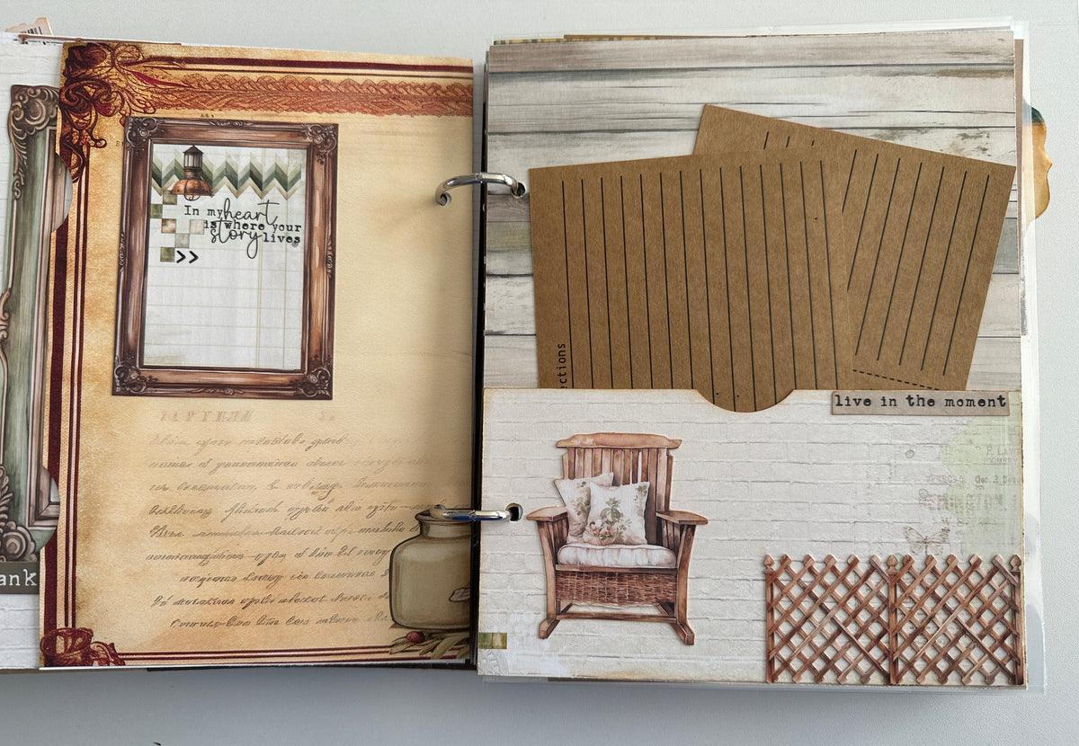 E's Destash - Recipe Journal with 33 or 66 front and back, pages and many pockets, recipe cards, etc