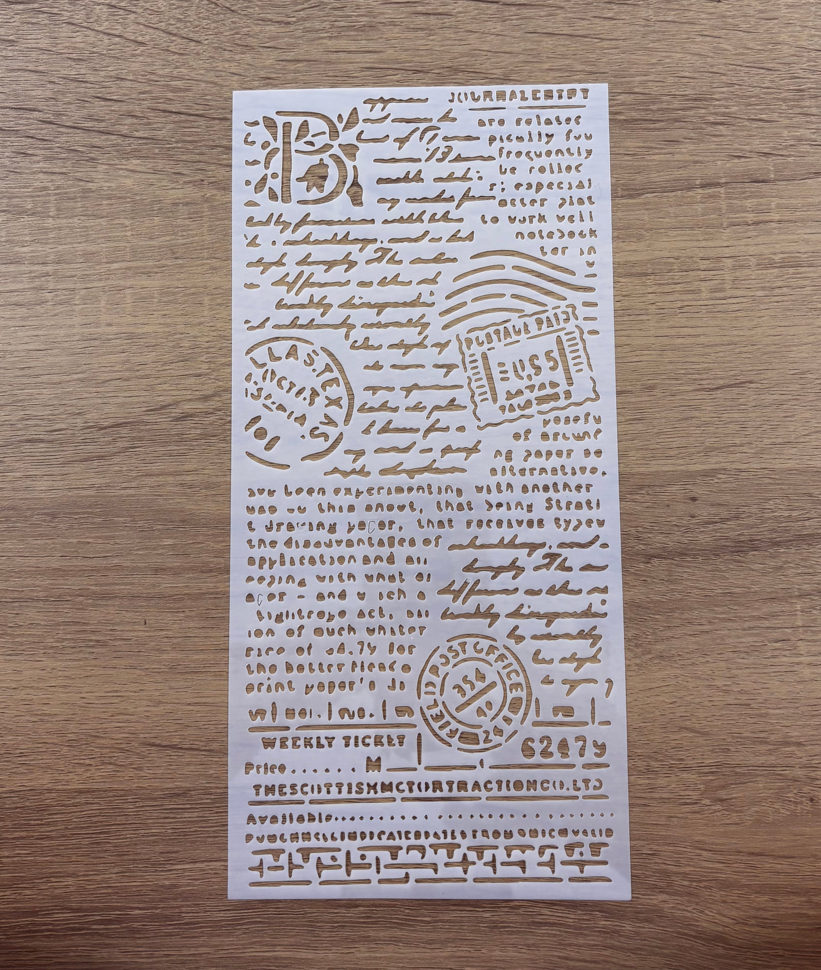 Writing with stamps "B" lines etc. stencil Sale