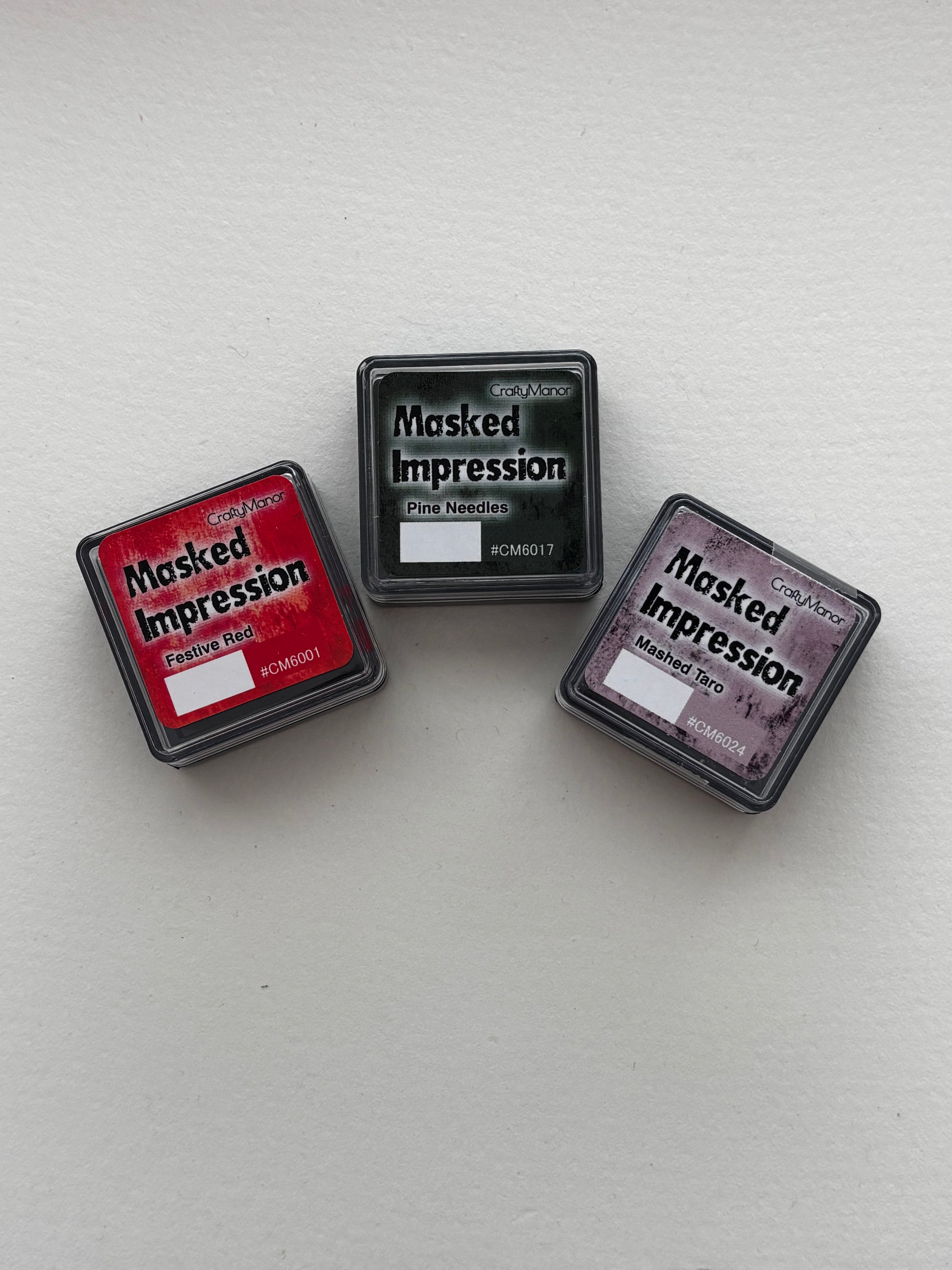 NEW! 3 mini ink pads, Festive Red, Mashed Taro, Pine Needles