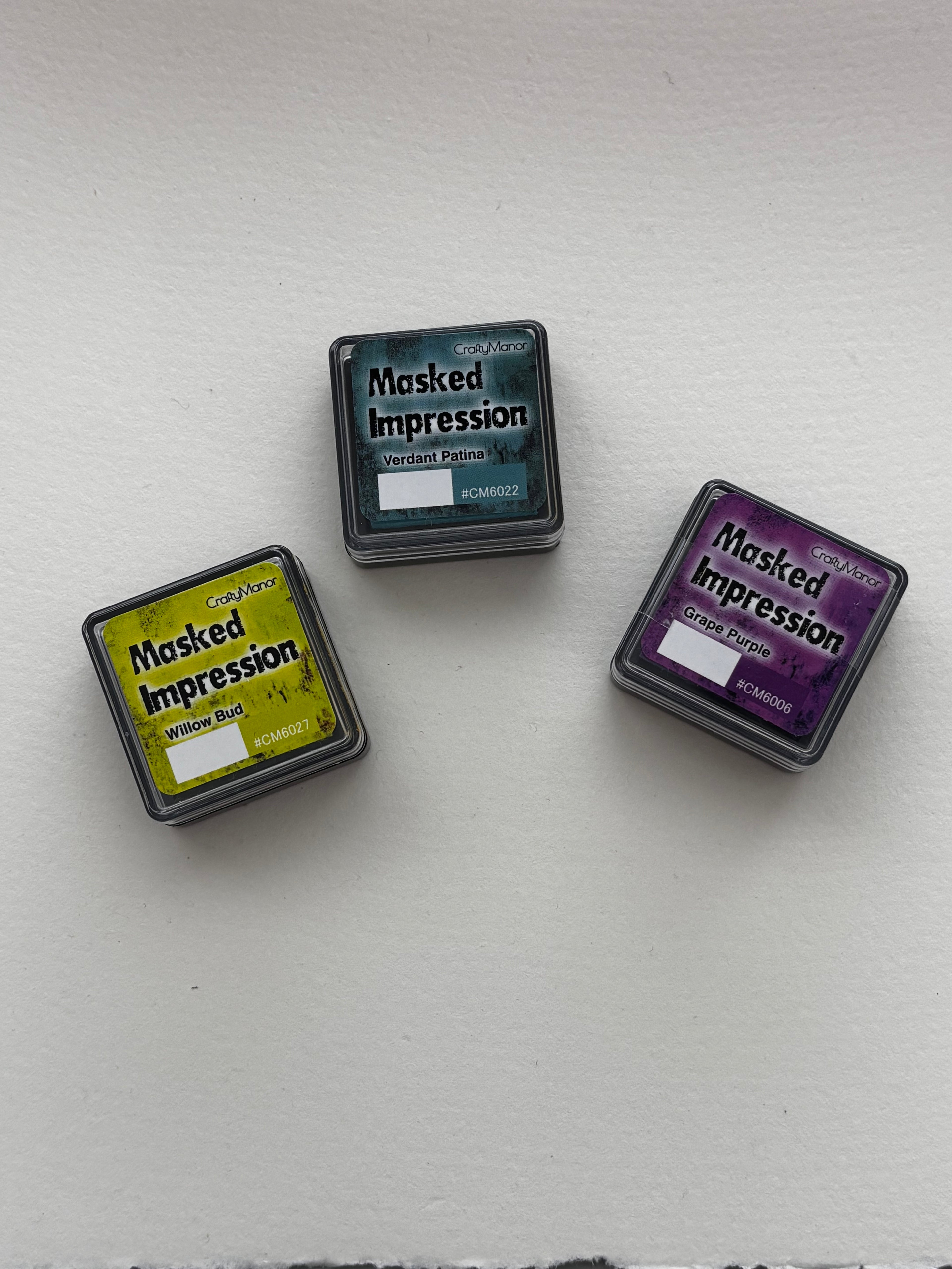 NEW! 3 mini ink pads, Grape Purple, Verdant Patina, Willow Bud