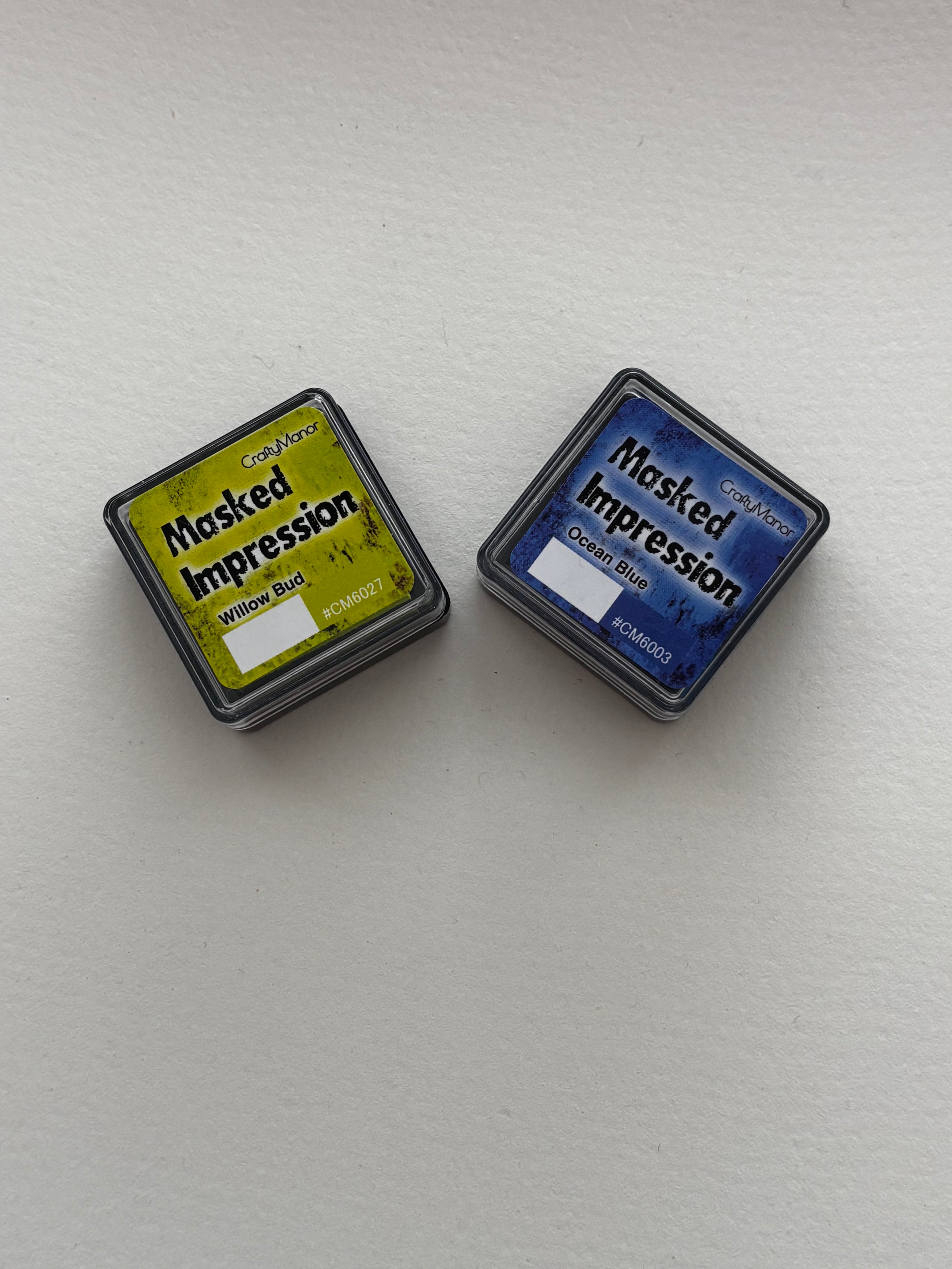 NEW! 2 mini ink pads,Willow Bud, Ocean Blue