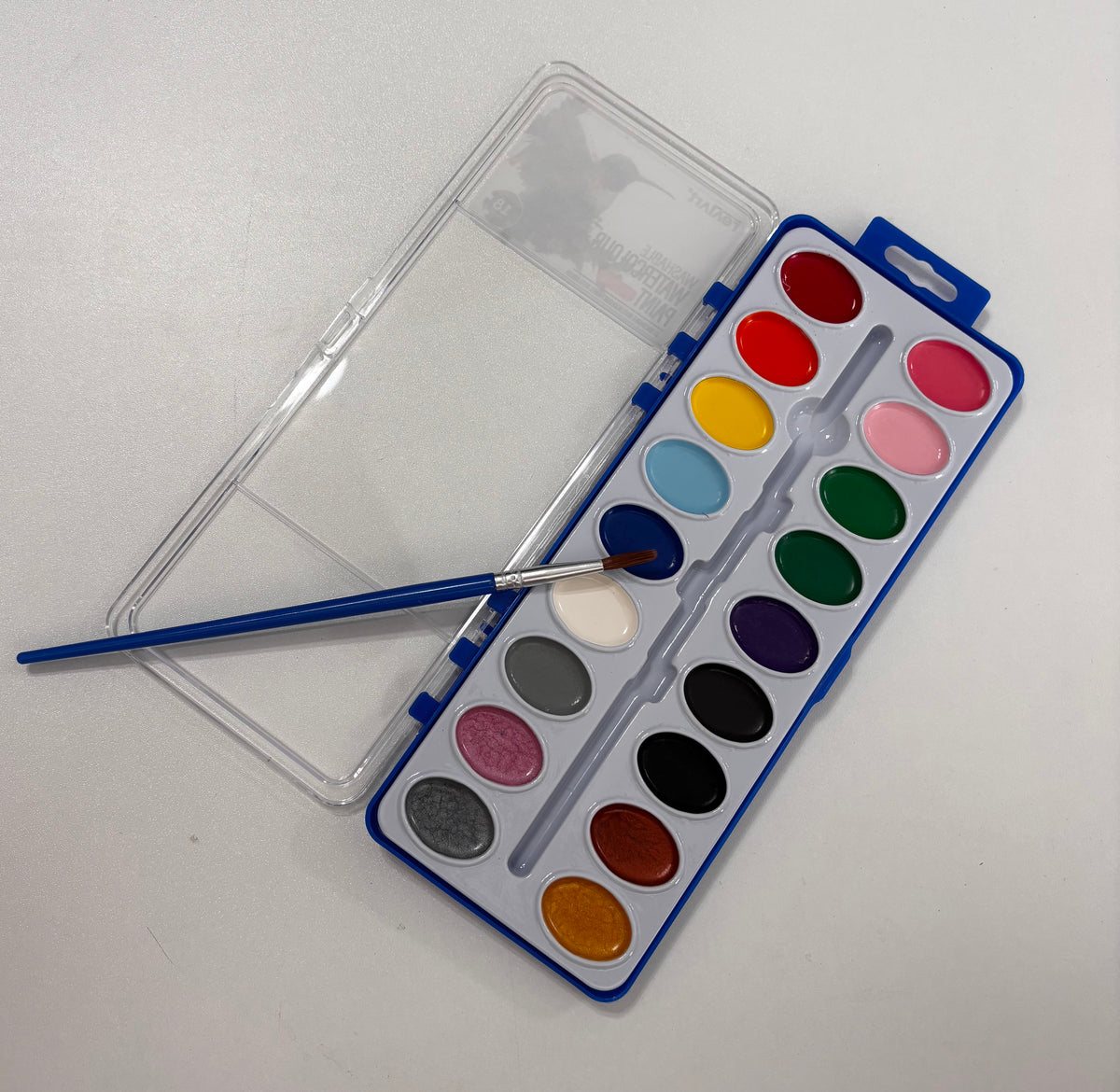 New - Washable Watercolor Paint ~ 18 colors with brush included