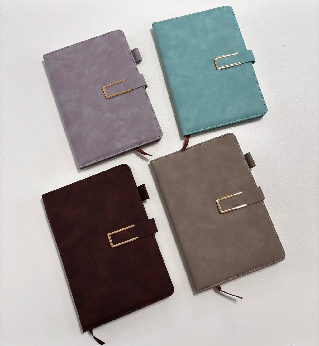 New! Leather-covered Journals with magnetic closure 5.7"x 8.4"~ Colors: Teal, Lavender, Chocolate, Khaki