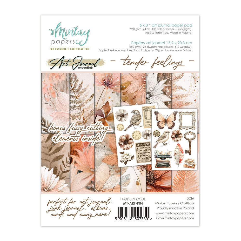 New Mintay Art Journal Paper Pad 6x8 Tender Feelings