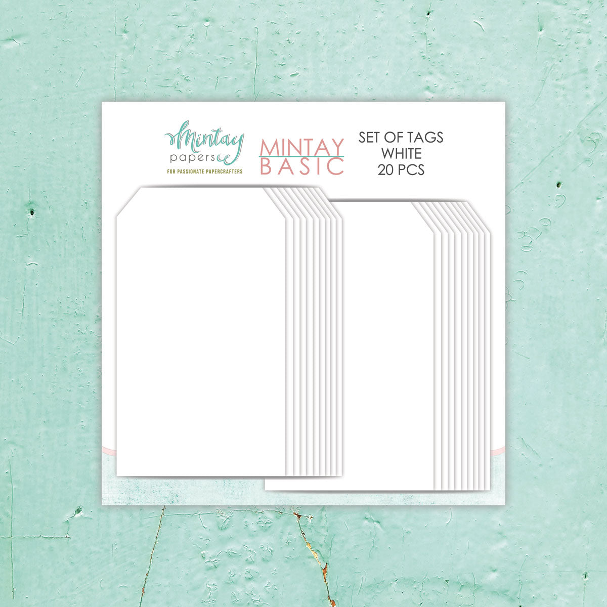 New Mintay Basic White Tags 20 pc 2.7x4.7 inch