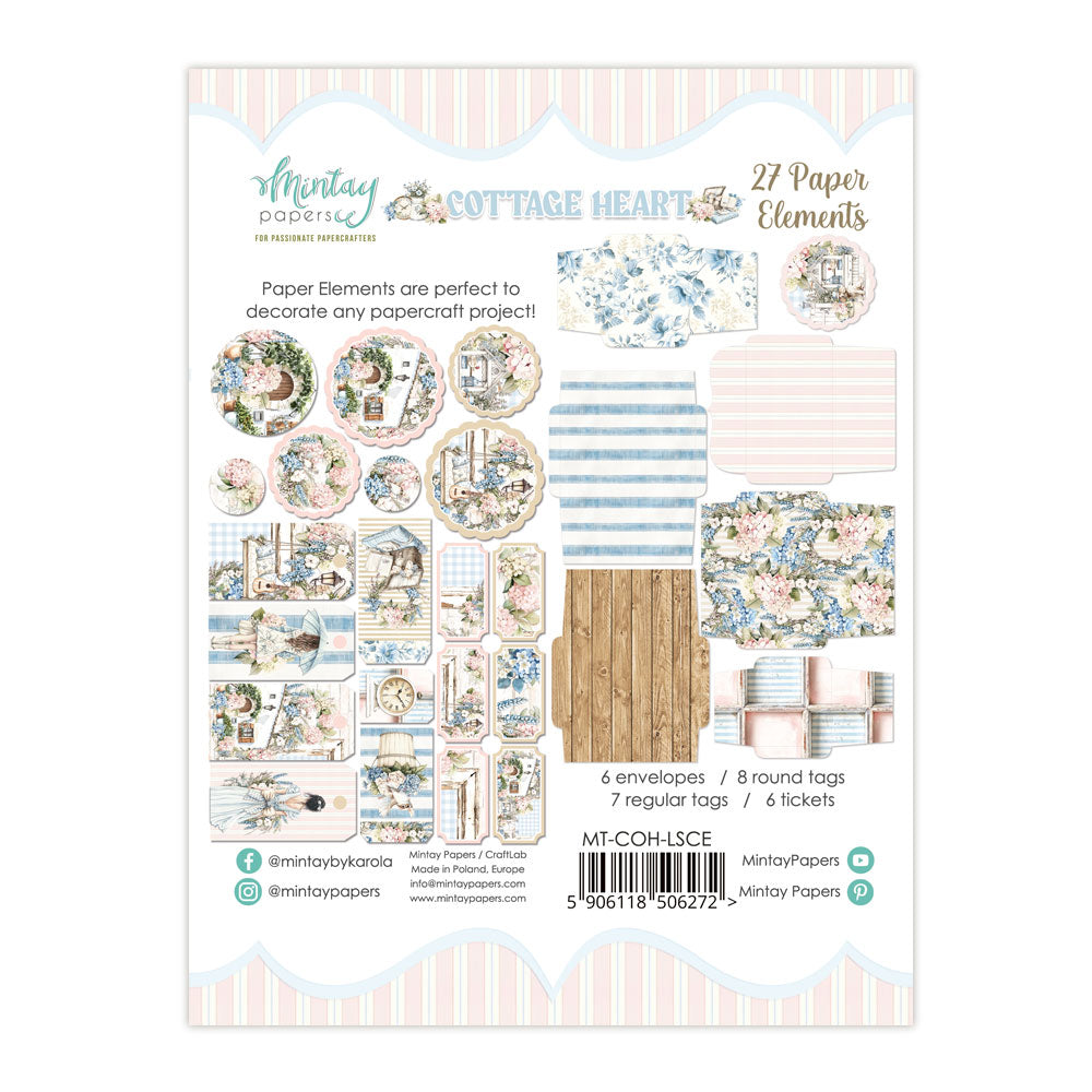 New Mintay Paper Collection - Cottage Heart 27 paper elements