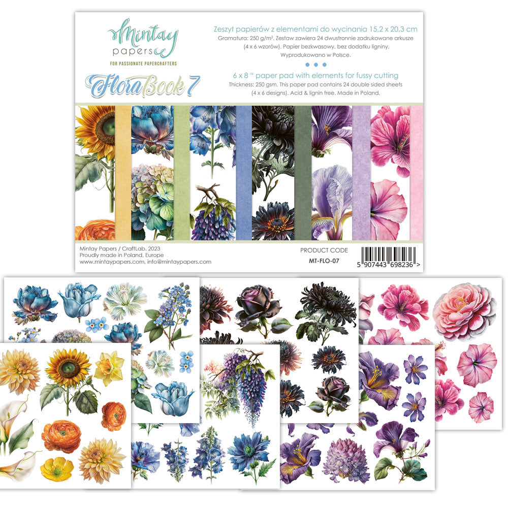 New Mintay Paper Collection - Flora Book 7 - 6x8 - 24 double sided papers