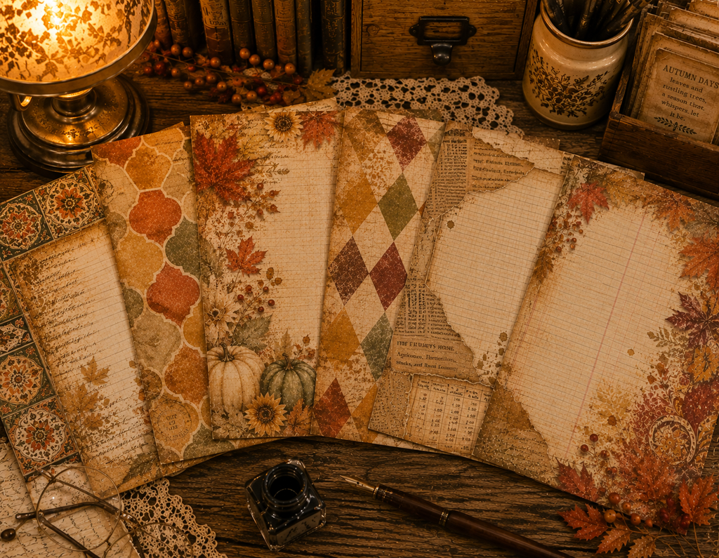 NEW! AUTUMN’S TATTERED PAGES by EL – Vintage Fall Junk Journal Printable Collection