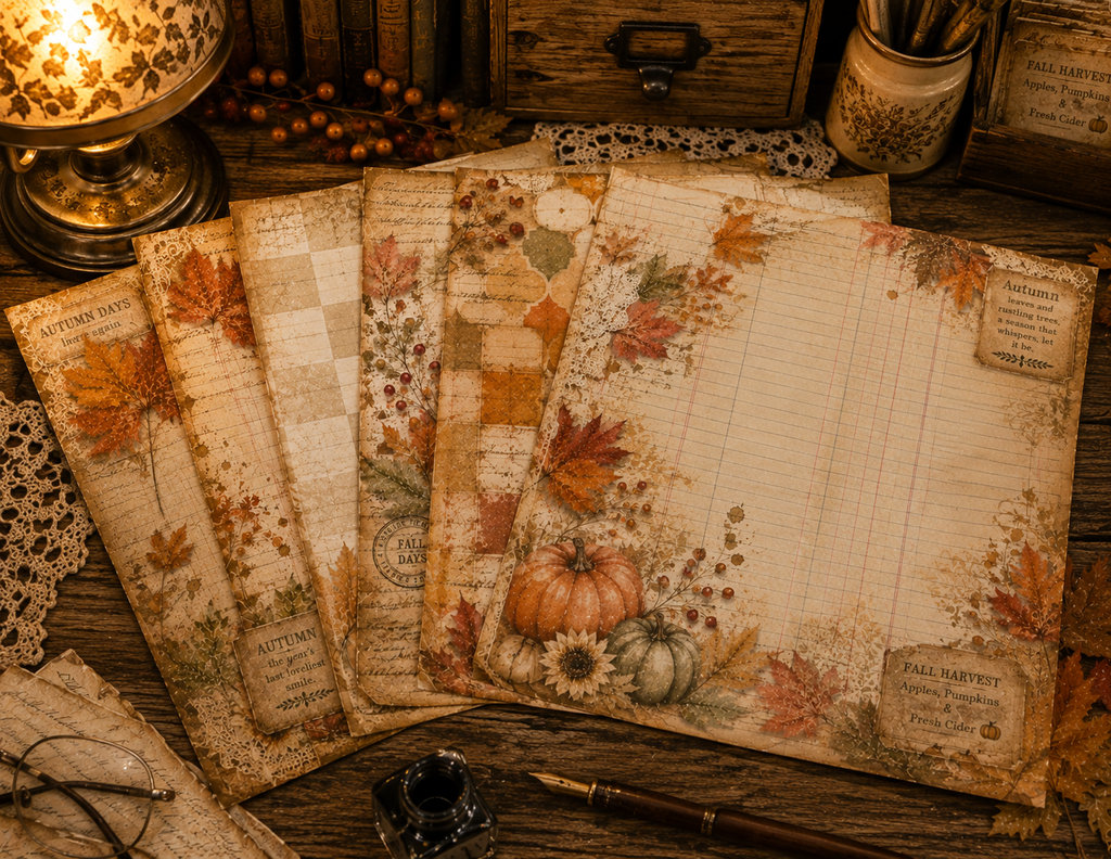 NEW! AUTUMN’S TATTERED PAGES by EL – Vintage Fall Junk Journal Printable Collection