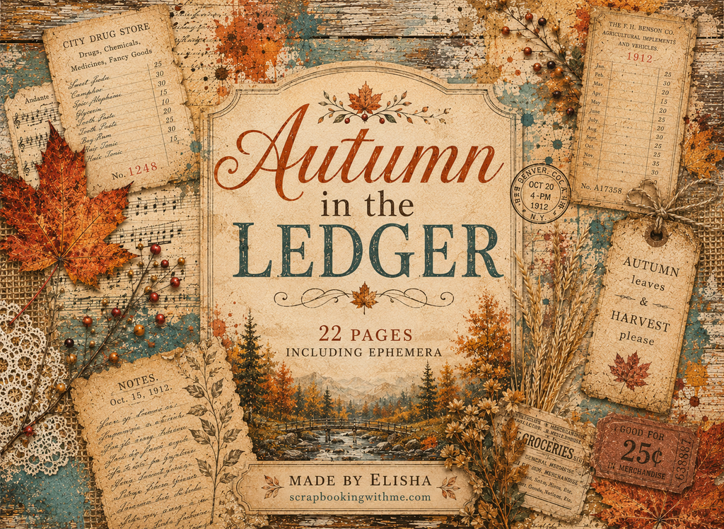 New! Autumn in the Ledger – 22 Page Vintage Fall Junk Journal Digital Collection
