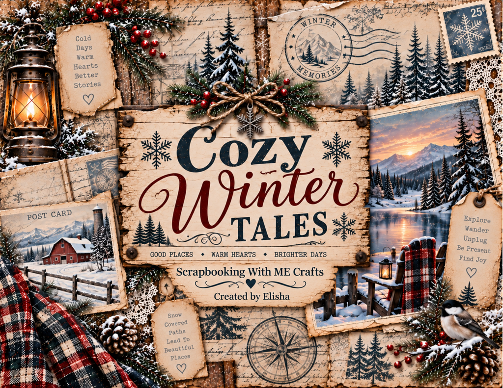 Print & Ship - Cozy Winter Tales – 20 pages by Elisha Vintage Winter Journal Collection