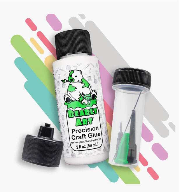 Bearly Art Precision Mini Craft Glue + Tip Kit, Tip Cap 2oz