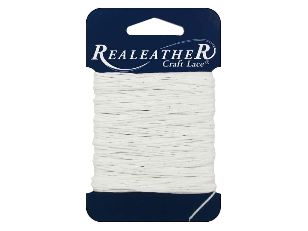Waxed Thread 25yd by Realeather Crafts- white