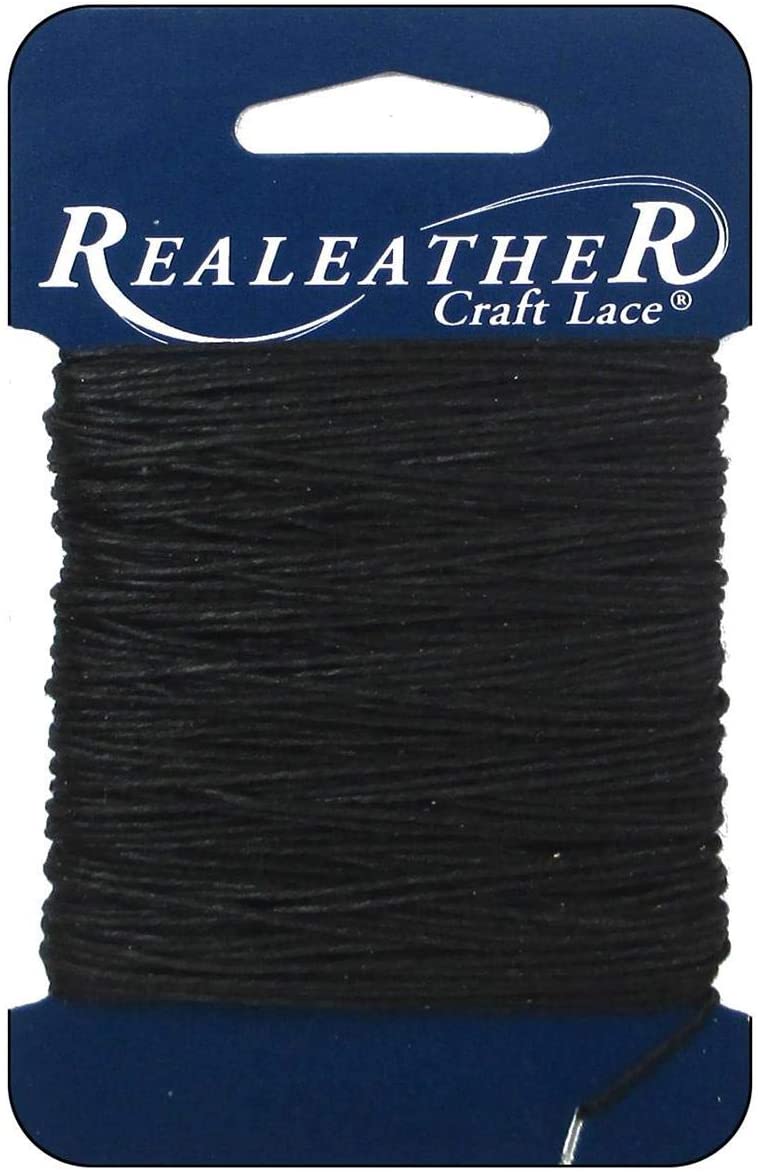 Waxed Thread 25yd by Realeather Crafts - Black
