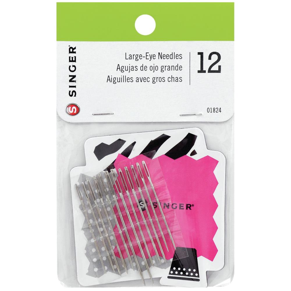 new Singer Large Eye Hand Needles W/Magnet Assorted 12/Pkg