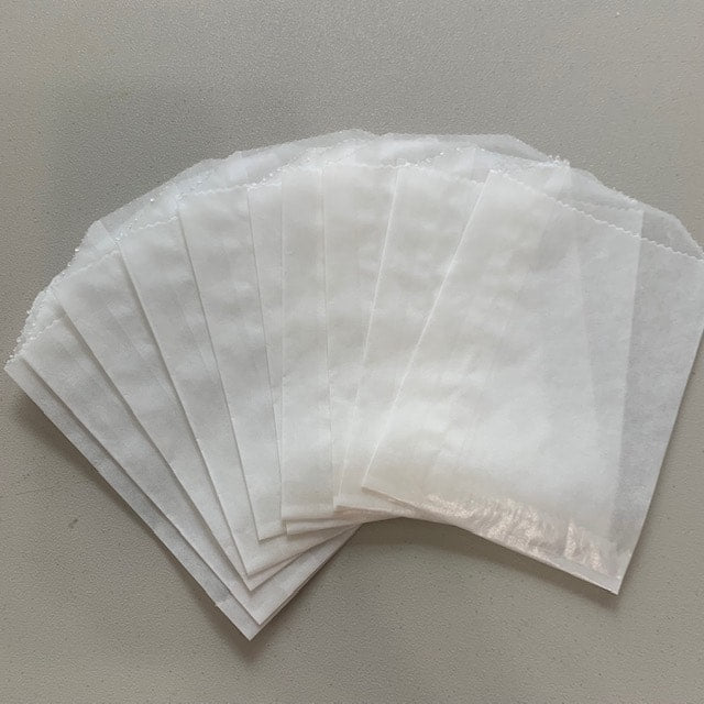 Glassine Bags - Frosted - 10 Pack - Small 3.75"x5