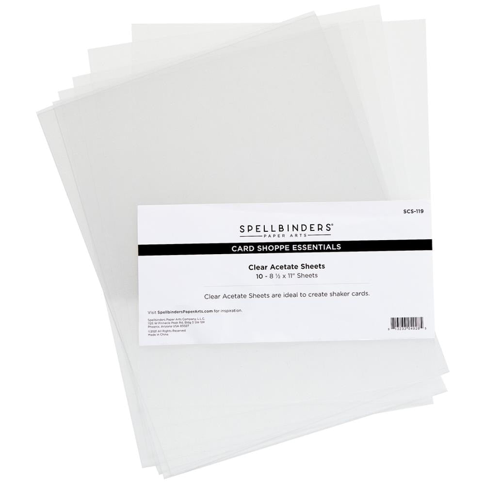 Spellbinders Clear Acetate 8.5"X11" 10/Pkg new
