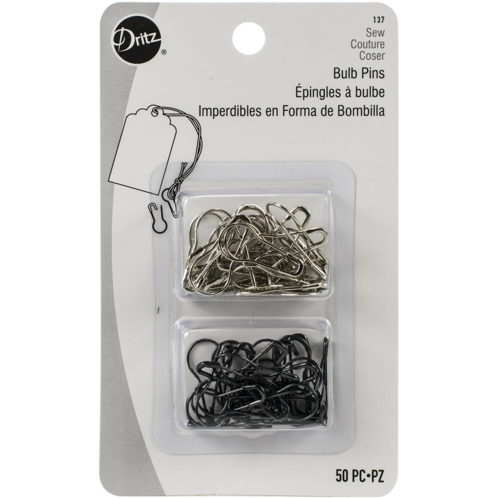 Dritz Bulb Safety Pins 50/Pkg Black & Nickel