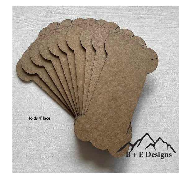 B & E 10 pc. XXLARGE Lace Bobbins ~ with Slot ~ Holds 4" wide lace ~  B + E Designs