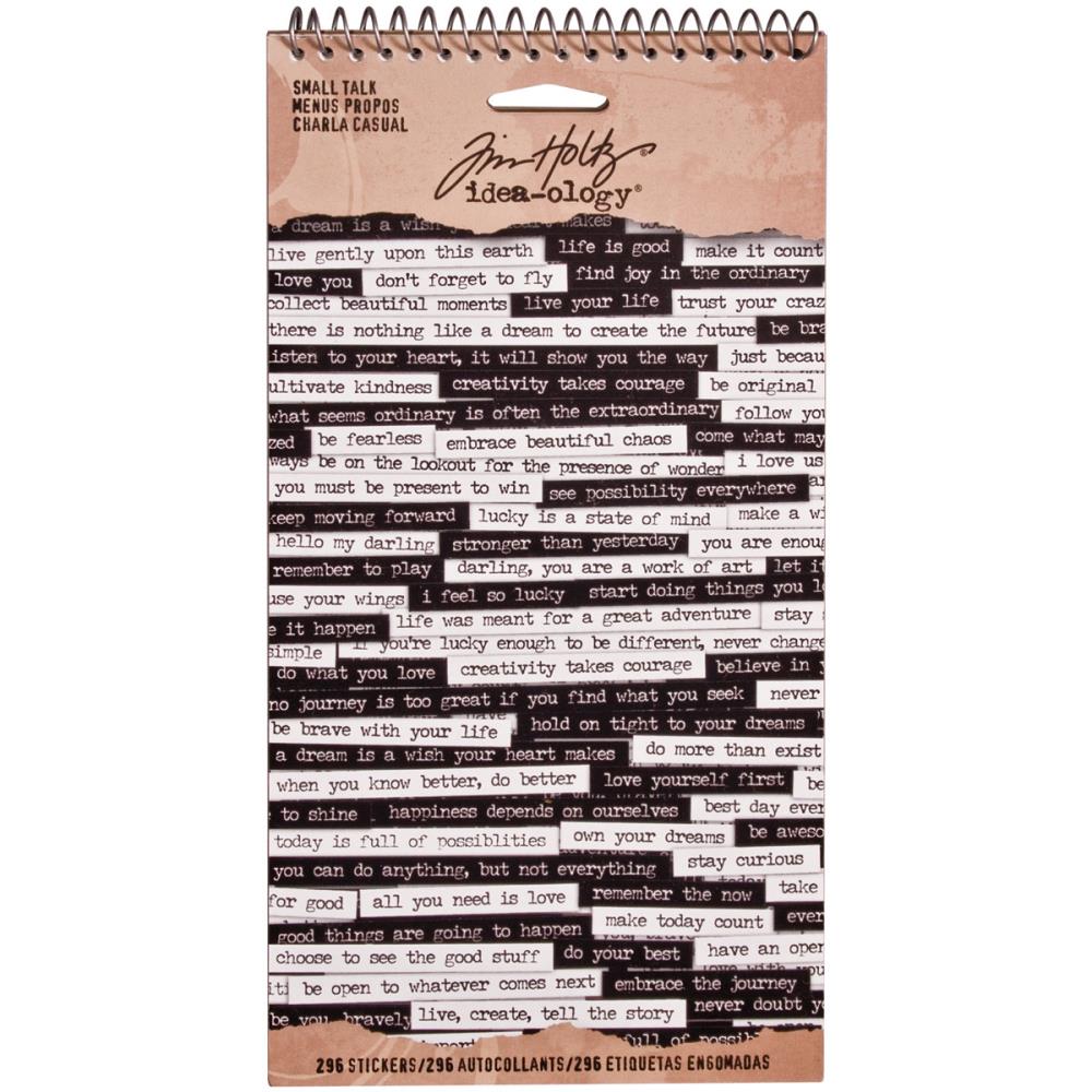 TIM HOLTZ SMALL TALK ~ Idea-Ology Spiral Bound Sticker Book 4.5"X8.5"