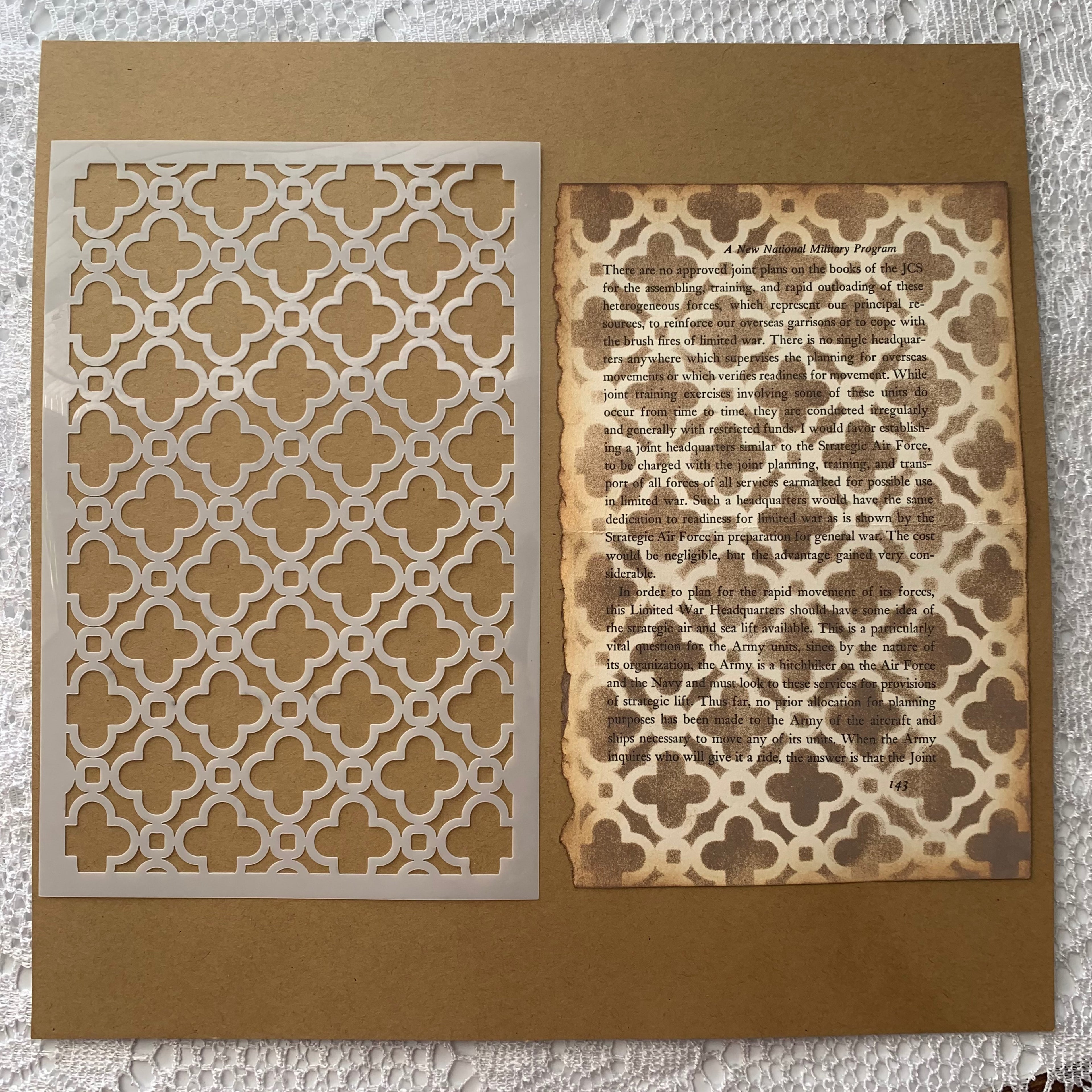 B & E Designs VICTORIAN CEILING Stencil ~ 5 3/4"x9" ~ Designed by M, and B + E Designs