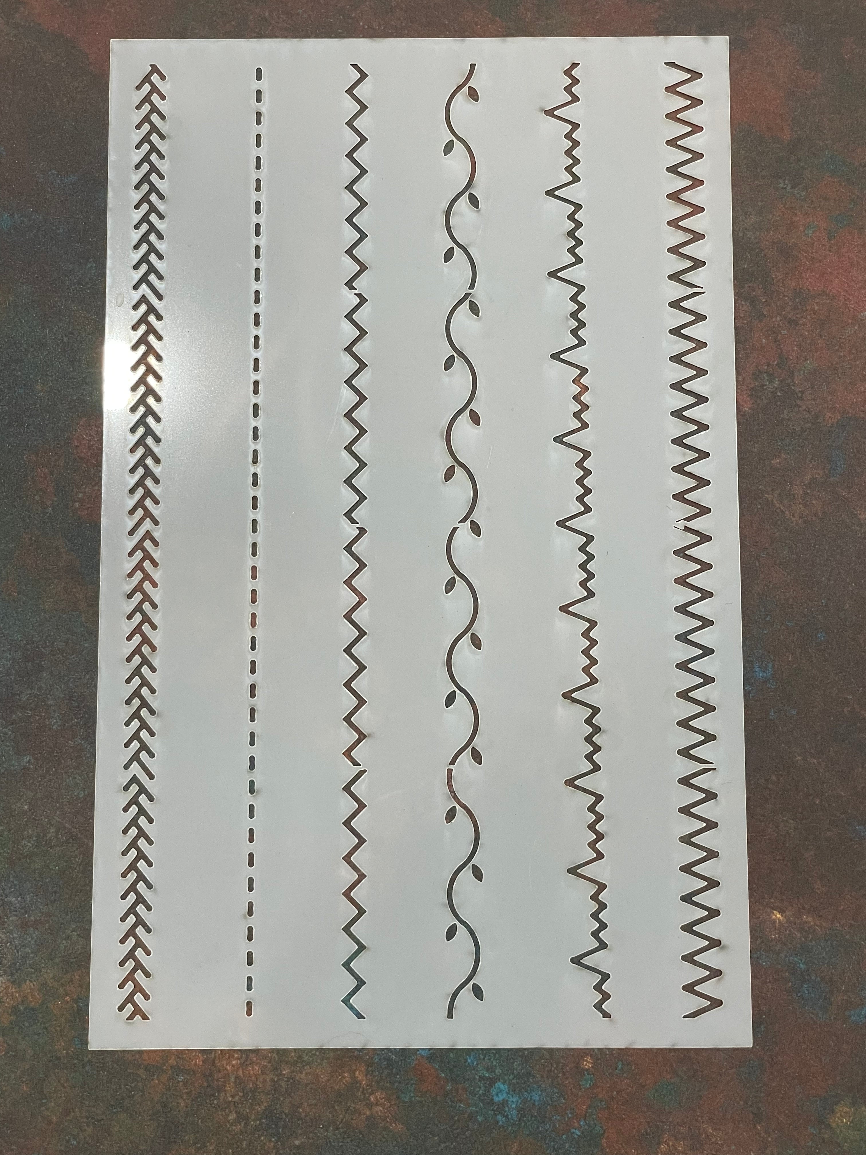 You Have Me In Stitches Stencil by M 5 3/4"x9" NOTE: prototype image Stitches will be further apart for inking