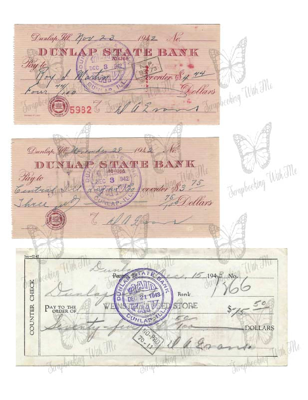 Vintage Checks Digital 3 sheets *** order digitals separately, not with physical items