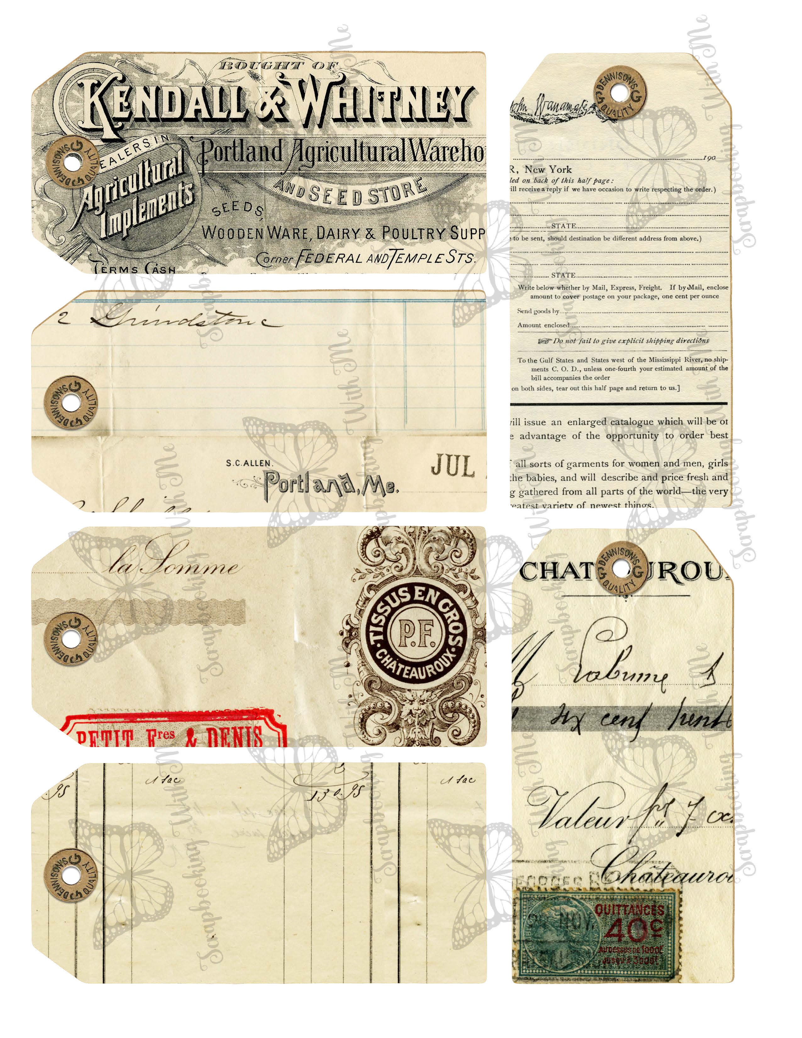 Shipping Tags Set 1 Digital Download