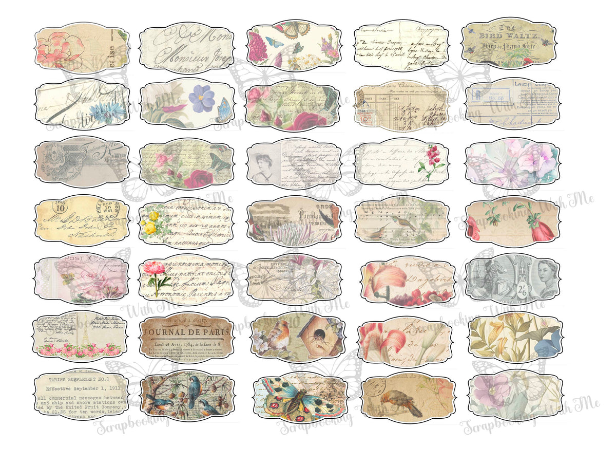 Making Fancy Labels Fancy Labels 1 ~ 1 sheet 35 labels ~ Digital download – Scrapbooking ...