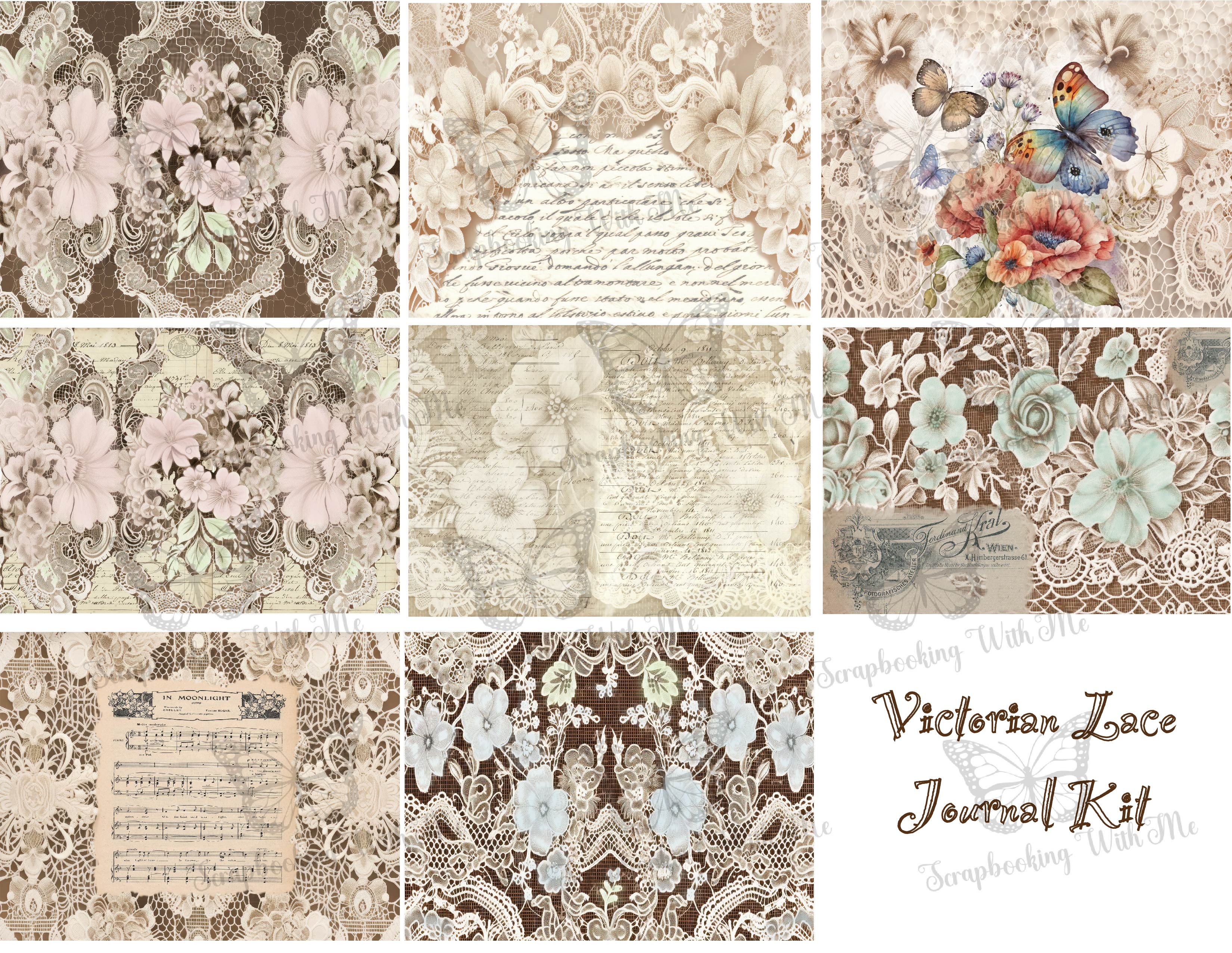 Victorian Lace Journal Kit 8 digital pages