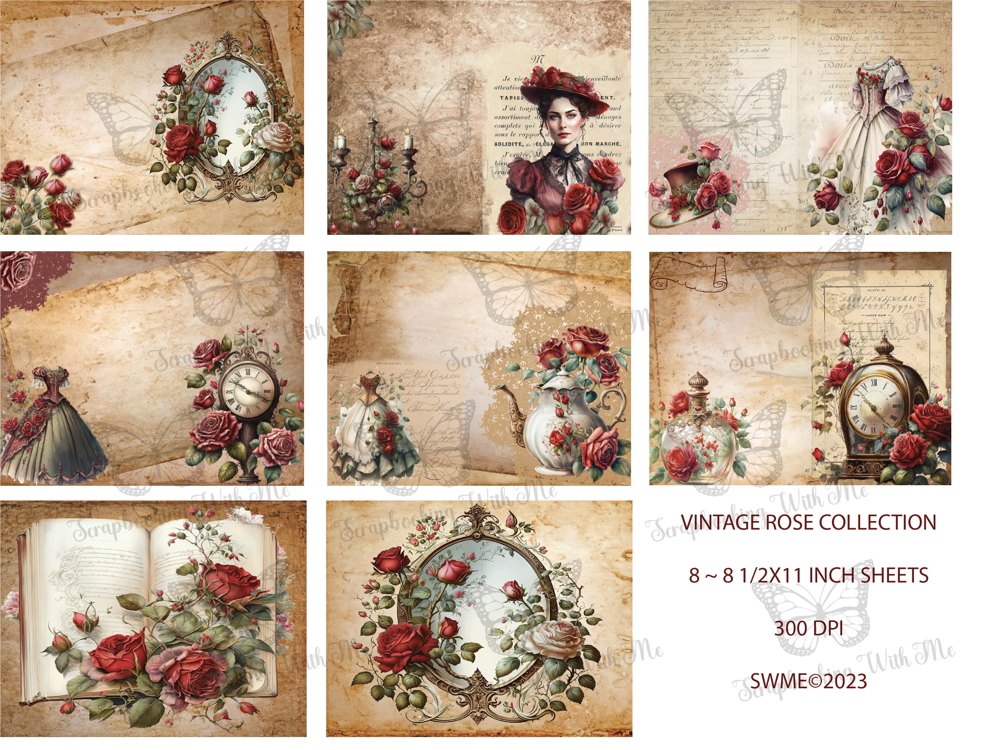 Vintage Rose Digital Collection ***please order separately from physical items***